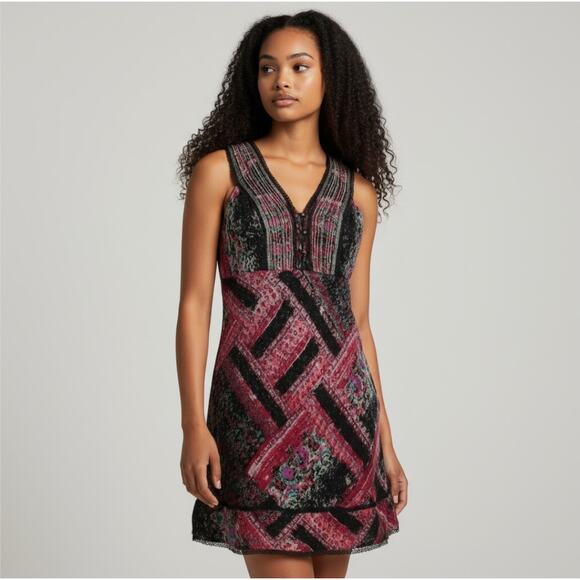 Free People Vintage Wool Size 12 Beaded Dress - Picture 1 of 7